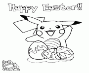 Coloriage pikachu easter 2