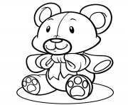 Coloriage facile ours en peluche