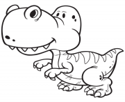 Coloriage dinosaure facile gentil