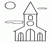 Coloriage eglise facile 84