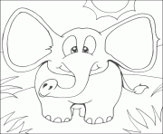 Coloriage elephant facile 75