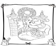 Coloriage winnie the pooh disney noel 3