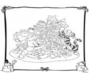 Coloriage winnie the pooh disney noel 6