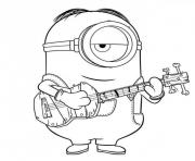 Coloriage minion adore la musique