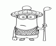 Coloriage minion de moi moche et mechant au golf