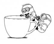 Coloriage minion de moi moche et mechant adore le cafe