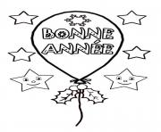 Coloriage bonne annee etoiles ballons