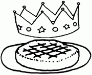 Coloriage galette des rois et la couronne