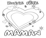 Coloriage bonne fete maman coeur