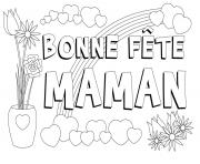 Coloriage coeur bonne fete maman