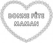 Coloriage coeur maman bonne fete