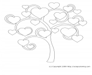 Coloriage arbre de coeur