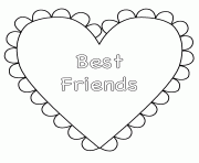 Coloriage coeur best friends