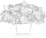 Coloriage bouquet de rose st valentin