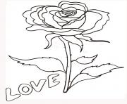 Coloriage rose et coeur 113