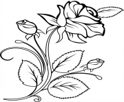 Coloriage rose et coeur 23