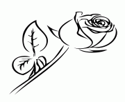 Coloriage rose simple noir et blanc