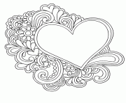 Coloriage mandala coeur simple amour