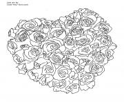 Coloriage mandala rose coeur