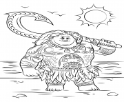 Coloriage maui from moana vaiana