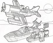 Coloriage lego city sousmarin bateau jet