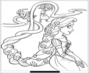 Coloriage raiponce et sa belle coiffure