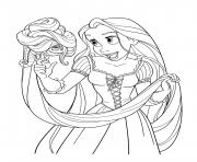 Coloriage raiponce princesse disney avec pascal