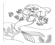 Coloriage ariel arielle petite sirene