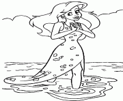 Coloriage princesse ariel la petite sirene