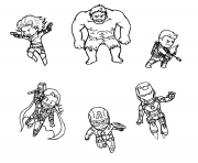 Coloriage mini avengers marvel