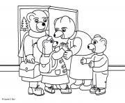 Coloriage Petit Ours Brun passe lhiver en famille page 001