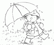 Coloriage Tchoupi parapluie