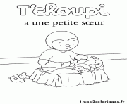 Coloriage tchoupi a une petite soeur