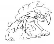 Coloriage Lougaroc forme nocturne pokemon soleil lune