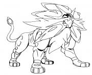 Coloriage Solgaleo pokemon soleil lune