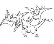 Coloriage pokemon mega evolution Ptera 142