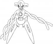 Coloriage 386 Deoxys pokemon forme alternative