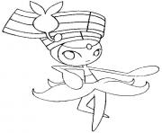 Coloriage 648 Meloetta Pirouette pokemon forme alternative