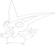 Coloriage Victini pokemon legendaire