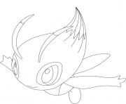 Coloriage Celebi pokemon legendaire