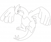 Coloriage Lugia pokemon legendaire