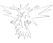 Coloriage Electhor pokemon legendaire