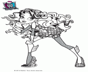 Coloriage monster high lagoona blue main sur le genou