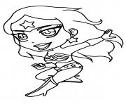 Coloriage mini cute wonder woman bebe