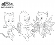 Coloriage Gluglu Yoyo Bibou Pyjamasques Party