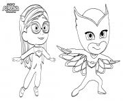 Coloriage Pajama Hero Amaya is Owlette de Pyjamasques