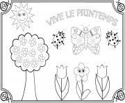 Coloriage vive le printemps maternelle facile