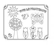 Coloriage vive le printemps maternelle