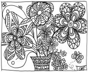 Coloriage printemps fleurs adulte