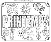 Coloriage printemps tableau a colorier et pour gommettes tableau